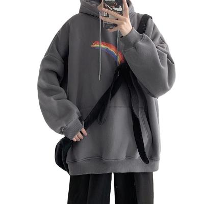 China Rainbow Anti-Wrinkle Cotton Extra Size Men's Hoodie Custom Oversized Graphic Drawstring Long Sleeve for sale