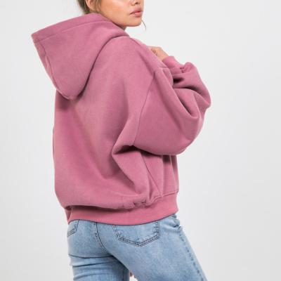 China Loose Hot Selling Women Sweater Women Anti-Wrinkle Cotton Custom Fleece Sweatshirts Oversized Pink Casual Hoodies for sale