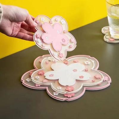 China PVC Stocked Rubber Coaster For Promotion Customer Cup Mat Cup Coaster for sale