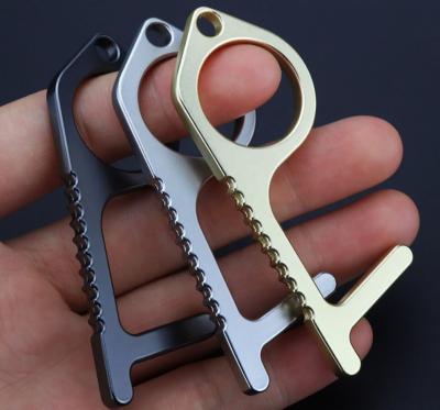 China Touching tool custom zinc alloy no touch Multi-tool key chain touchless tool for sale