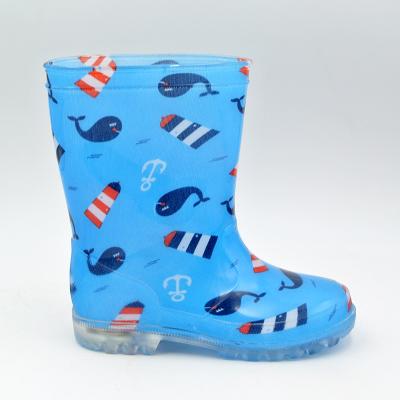 China Fashion Trend Boy's PVC Rain Boots Waterproof Printing Steel Toe Rain Shoes With Colorful Boot for sale