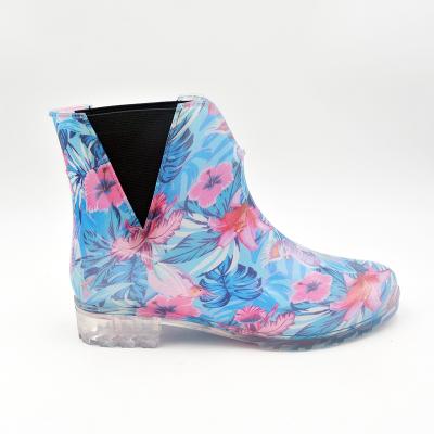 China Colorful Waterproof Women PVC Ankle Rain Boots Fashion Shoes for sale