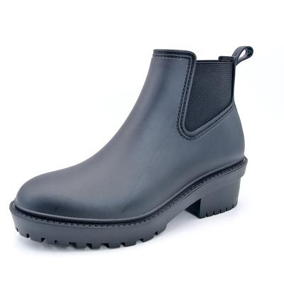 China Newest Fashion Trend Women PVC Boots Ankle Chelsea Shoes For Ladies 2021 Waterproof Mold for sale