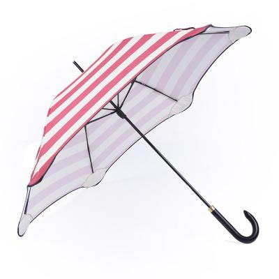 China Sunny Heat Transfer Printing Double Stripe Rainy And Color Umbrella Straight Umbrella for sale