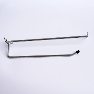 China Durable/High Quality Metal Chrome Pegboard Scanner Hangs Double Wire Display Hanging Hooks With Price Tag for sale