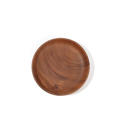 China Viable Customize With Size And Custom Logo Acacia Wood Dinner Plates Decorative Round Charcuterie Board Charcuterie Tray for sale