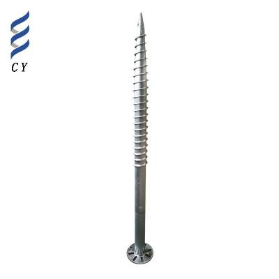 China Solar Power System Galvanized Ground Screw Solar Pile Base for sale