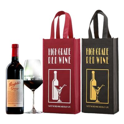 China Wine Carrier Bag Customize Logo Printing Wine Bag 3 Bottle 4 Bottle Wine Bag 6 Bottle Nonwoven Wine Bag for sale