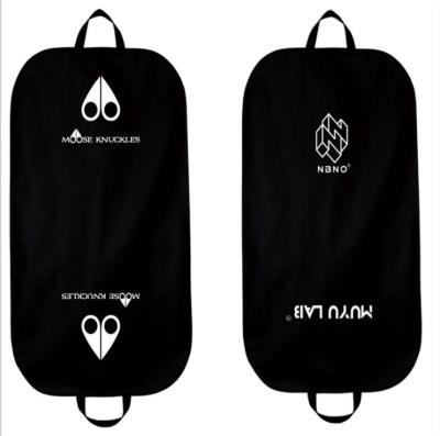 China Eco-friendly Luxury Black Foldable Fabric Suit Dust Cover Foldable Non Woven Zipper Garment Bags Custom Logo for sale