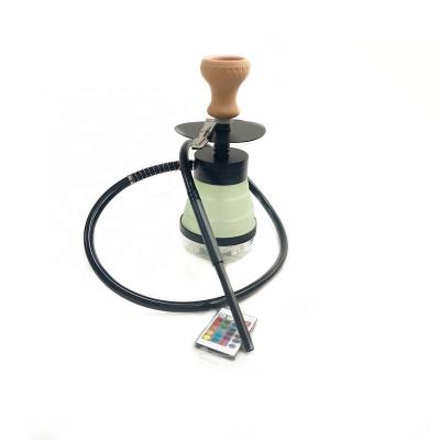 China Wholesale Smoking Shisha Tool Shisha Set With Silicone Hose Clay Bowl Mini Aluminum Acrylic Stem Hookah Hookah for sale