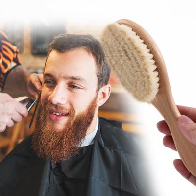 China Wholesale OEM/ODM Fashionable LOGO Wooden Appearance Wool Hair Brush Custom Natural 100% Pure Natural Wooden Men Shaving Beard Brush for sale