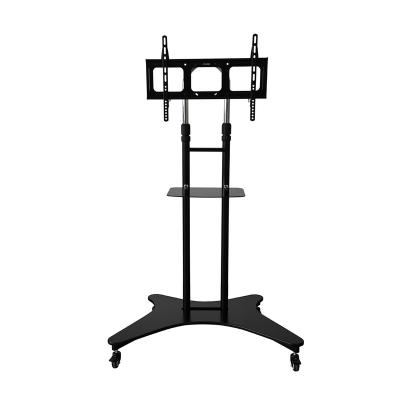 China Steel Mobile TV Stand Up TV Rolling Cart For 37 To 60 Inch LCD LED TV Screens With Wheels Shelves for sale