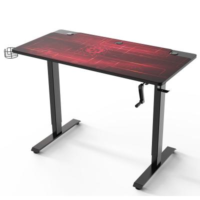 China Other Manual Height Gaming Desk Adjustable Standing Board 1200 1400 1600 Cable Management Cup Earphone Stand 720-1200mm for sale