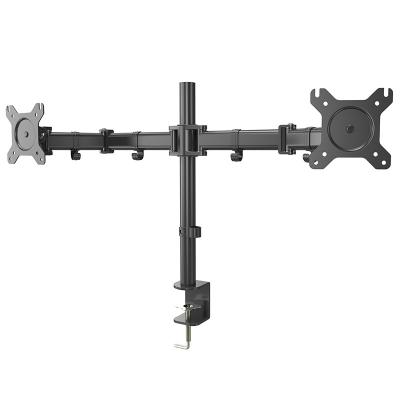 China Dual 13-27 Inch Metal LED LCD Monitor Desk Mount Stand, Fully Adjustable Heavy Duty, Fits 2 Screens for sale