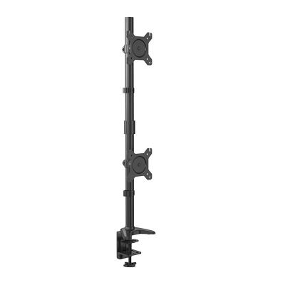 China Metal LCD Monitor Dual Arm Desktop Mount Stand Up Heavy Duty Stacked, Holds Vertical 2 Screens Up To 32