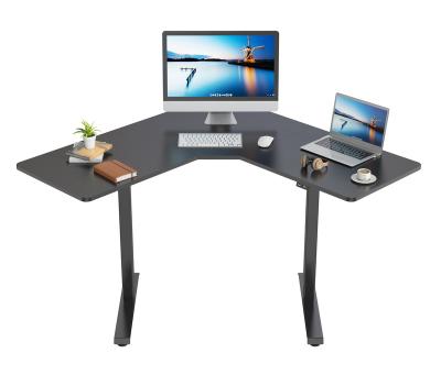 China Modern Electric Auto Height-Adjustable L Shape Sit To Stand Office Desk Computer Desk for sale