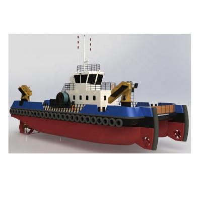 China Grandsea 24m Hauling Crane Barge Offshore Fish Farming Catamaran Boat For Sale for sale