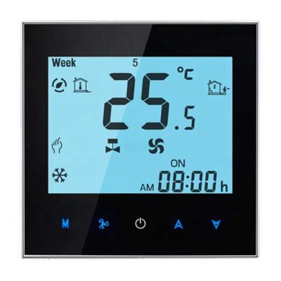 China LCD display air conditioning ventilation system touch screen fan coil modbus digital thermostat for sale