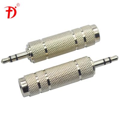 China High Quality 6.3 Mm Female Audio Jack Connector To 3.5 Mm Male Audio Stereo Connector Adapter Plugs for sale