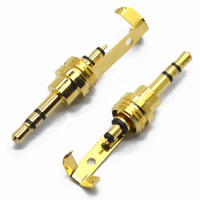 China audio & Gold Plated Audio Video 2.5mm 3 Pole Stereo Connector With Screw Male Earphone Jack Audio Connector for sale