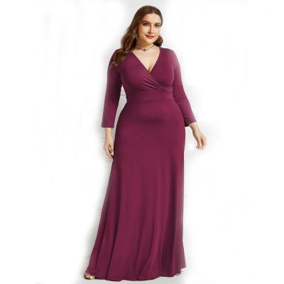 China Casual Plus Size Long Sleeve Plus Size Maxi Dresses Sexy Plus Size Bodycon Dress Women for sale