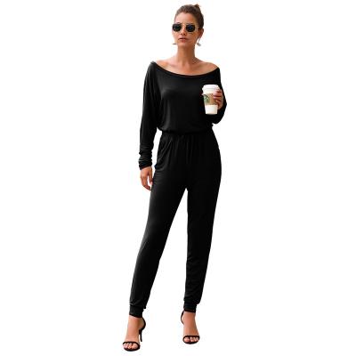 China Latest Design Breathable Ladies Long Sleeve Overalls 2019 Women Black Sexy One Piece Jumpsuit for sale