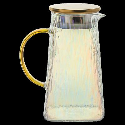 China Nordic European New Design European Style Accept Logo Hot And Cold Juice Water Jug Set Customize High Durable Glass for sale