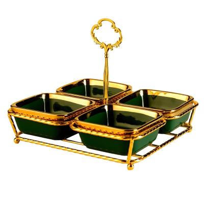 China New Casual List High End Vintage Snacks Display Tray Divided Fruit Plate for sale