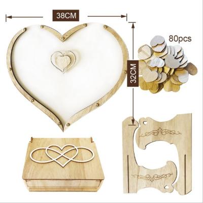 China Wedding Decoration Guest Book Wedding Guest Book Fast Delivery Customized Wooden Wooden Frame With Star for sale