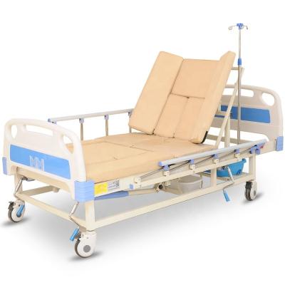 China Hospital Furniture ABS Two Crank Electric Nursing Bed 2 Crank Patient Bed With Disabled Toilet for sale