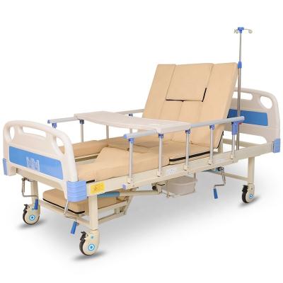 China Modern factory cheap price 3 source manual adjustable hospital bed medical with three cranks for sale for sale