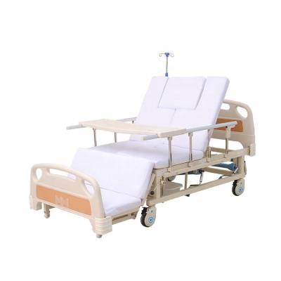 China Hospital China Manufacturer Economic Metal Folding Hospital Bed With Mattress And Dining Table for sale