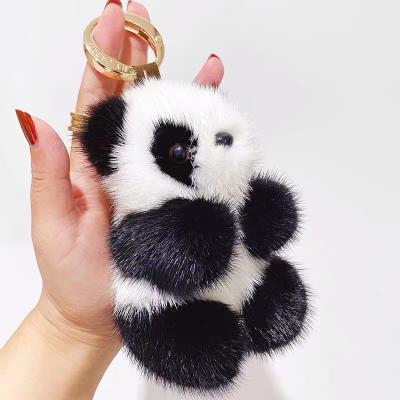 China Custom Wholesale Price ODM OEM Fashion Panda Plush Pendant Mink Key Chain for sale