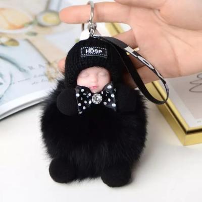 China Fox Fur Fasion Plush Hanging Car Key Chain Buckle for sale