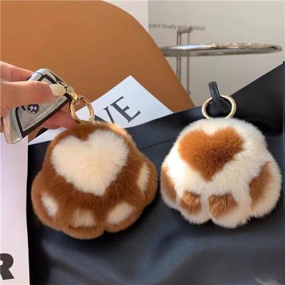 China Fasion Lovely Rabbit Wolf Claw Car Key Buckle High Quality Plush Key Buckle Plush Bag for sale