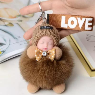 China Fashion Fasion Plush Hanging Car Key Chain Fox Fur Bag Key Buckle for sale