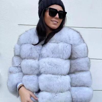 China Customized Warm Soft Women Long Sleeve Winter Fur Jacket Waterproof Women Coat Ladies Fur Jacket for sale