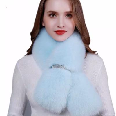 China Factory Wholesale Real Long Popularity Muffler Natural Winter Fox Fur Scarf Handmade Customized Women for sale