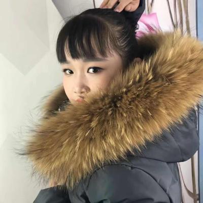 China Hot Real Raccoon Fur Collar Ladies Scarf New Color Raccoon Fur Collar Medium Natural Trendy Fashion Warm Real Raccoon Fur Collar for sale