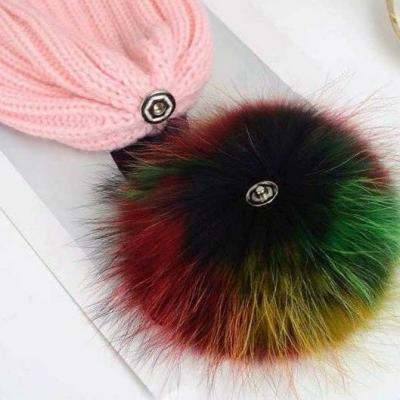 China Wholesale high quality fashion woman and children fur ball hat raccoon fur ball hat fur ball hat for sale