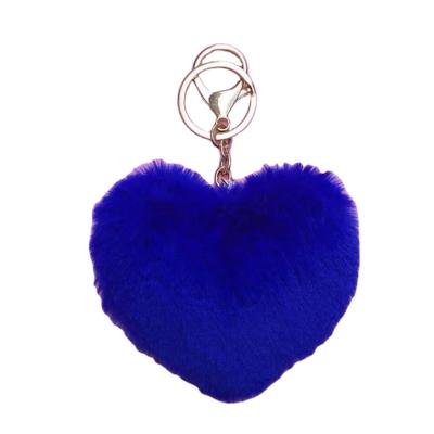 China Fashion Heart Shaped Rex Fur Female Faux Fur Girl's Love Key Chain for sale