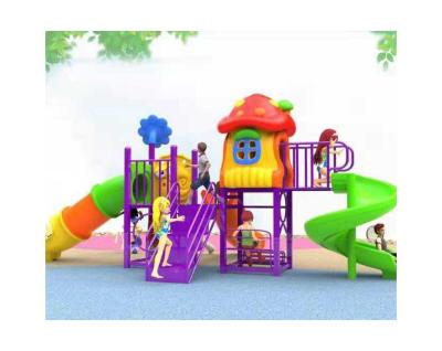 China Lovely Outdoor Playground Equipment Preschool Kids Slide Outdoor Playground With Tunnel Slide for sale