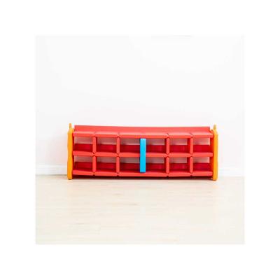 China Home Use / Kindergarten Use Plastic Multifunctional Foldable Kids Shoes Rack Organizer Various Color For Kindergarten for sale