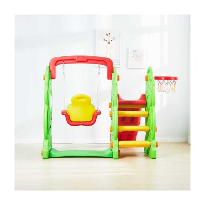 China Easy To Install China Made Top Quality Bear Design Plastic Swing Set Small Indoor Plastic Slide for sale