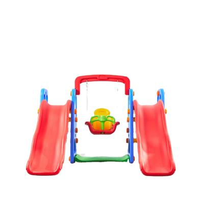 China Hot Selling Plastic Indoor Playground Kindergarten Playground Equipment Double Slides For Kids for sale