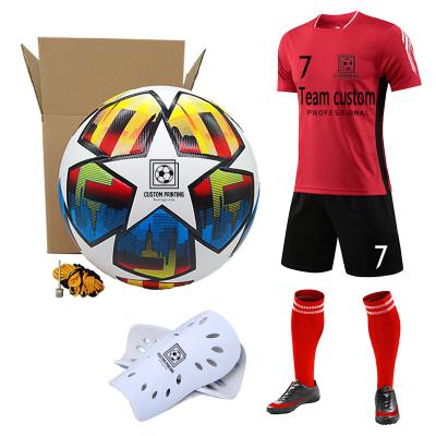 China Team Custom Soccer Uniform Sets Print LOGO Soccer Ball Quick Dry Blank Match Forming Quick Dry Breathable Red Tank Top for sale