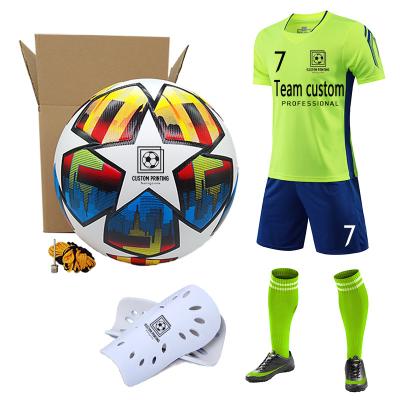 China Team Custom Soccer Uniform Sets Printing LOGO Soccer Ball Quick Dry Blank Match Forming Quick Dry Breathable Green Tank Top for sale