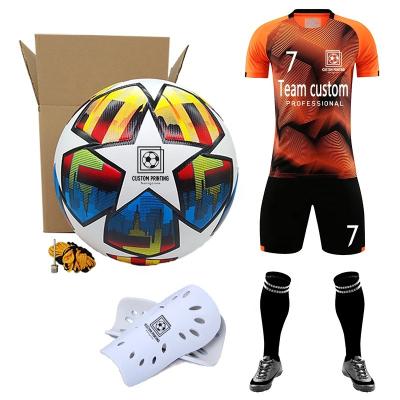 China Team Soccer Uniform Sets Custom Made Blank Quick Dry Printing LOGO Ball Soccer Match Forming Breathable Quick Dry Orange Tank Tops for sale