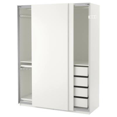 China Adjustable Sliding Door (Others) Wedding Bedroom Furniture White Laminate Wardrobe Designs for sale