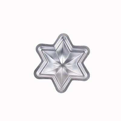 China Mini Viable Star Five-pointed Pentagon Shaped Aluminum Baking Mold Pudding Tin Birthday Baking Tools for sale